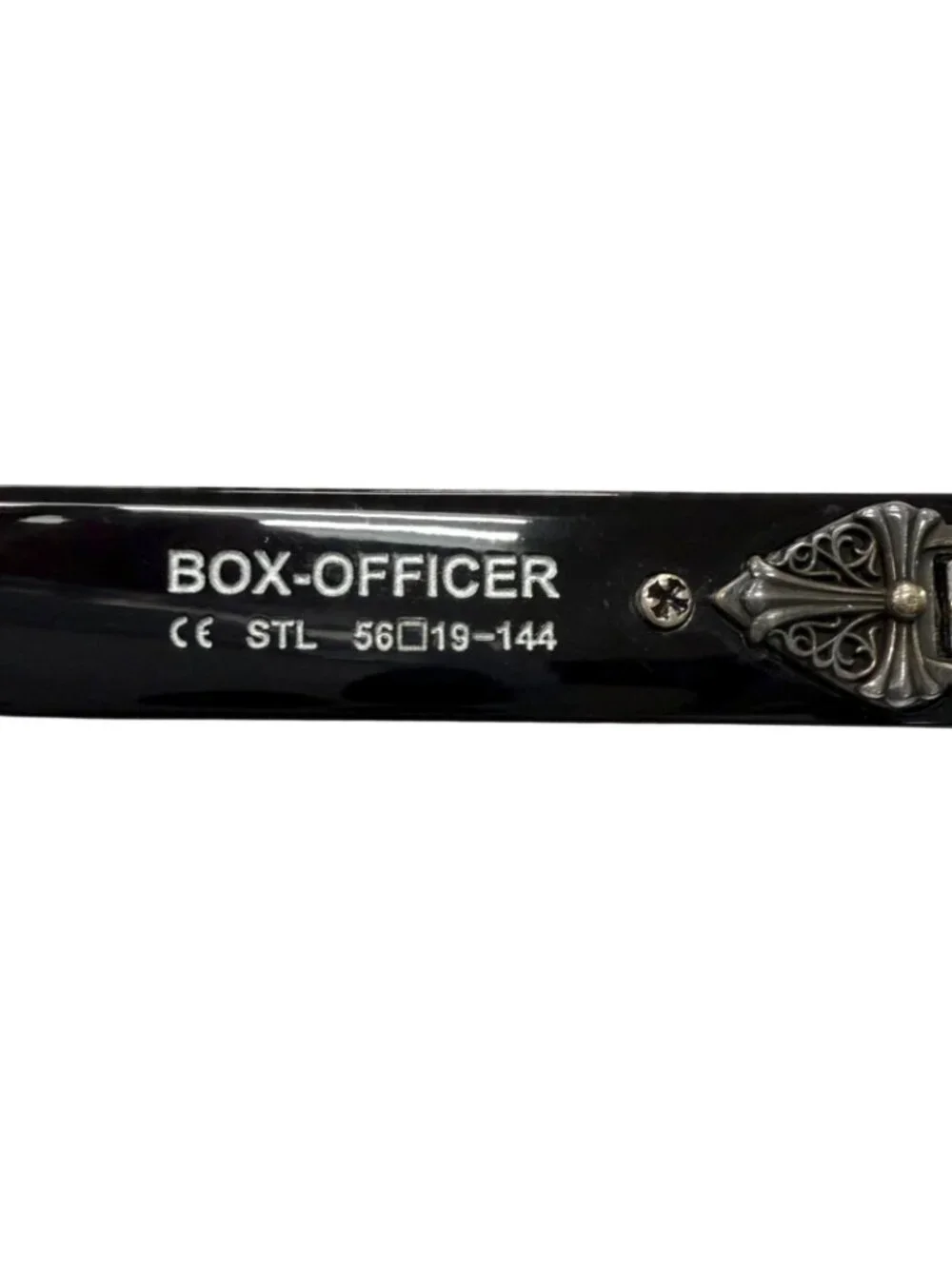 Chrome Hearts Box Officer Lame Dagga Sunglasses Black Blue Lens 56 Eyewear